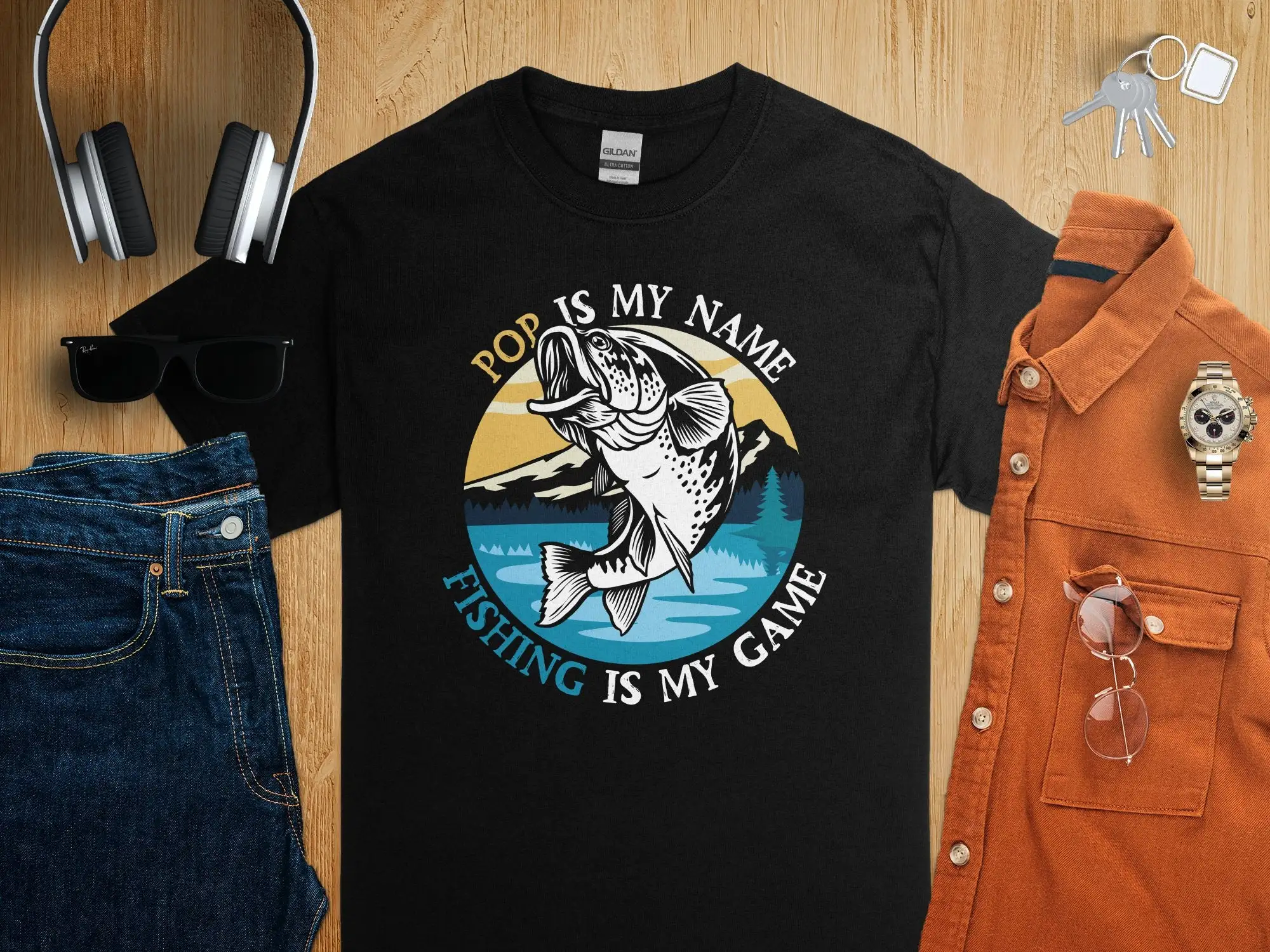 Outdoor Adventure Names - Футболка для любителей рыбалки Pop is
